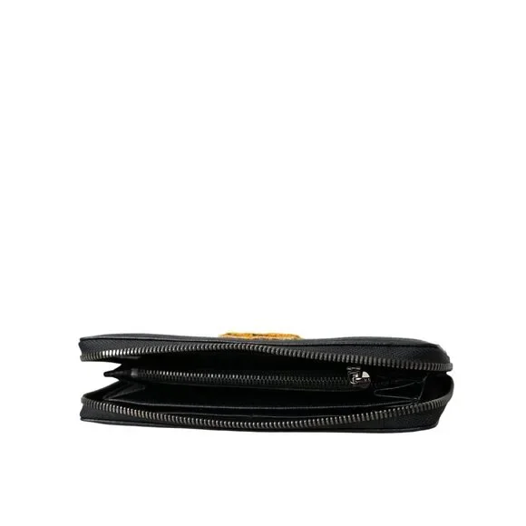 Dolce & Gabbana Black Leather Logo Patch Zip Around Continental Wallet - Picture 8 of 8